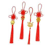 Cabilock 4pcs Spring Festival Dragon Hanging Ornaments with Tassels Chinese Knot Decorations for Home Car and Festive Events for Celebrating the Year