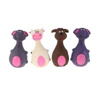Cabilock 4pcs Squeaky Dog Made of Sturdy Latex for Chewing Sound Training and Fun, Interactive Pet a Gift for Dogs and Puppies Random Color