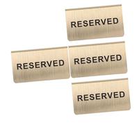 Cabilock 4pcs Stainless Steel Reserved Table Sign Lightweight Restaurant Reserved Sign for Weddings Cafes Bars Stackable Space-saving Design Print