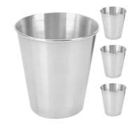 Cabilock 4pcs Stainless Steel Shot Glasses Reusable Metal Beverage Cups Small Mugs for Cocktails Camping Car Dipping Sauce Cups