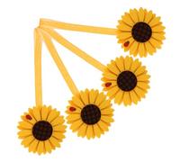Cabilock 4pcs Sunflower Curtain Tieback Clip with Magnetic Design and Easy Adjustment, Decorative Fabric Holdback for Bedroom and Office Window Drapes, Elegant Floral Curtain Organizer