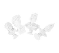 Cabilock 4pcs Thinker Statue Mini Resin Bust Sculpture, Lifelike White Renaissance Design, Portable Lightweight Decor for Homes, Educational Sketching and Display