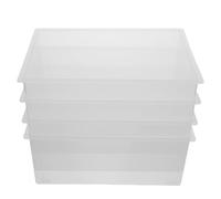 Cabilock 4pcs Transparent Lab Grade Plastic Basin Square Utility Bowls for Biology Labs Chemical Mixing and Cleaning in Educational Science Settings