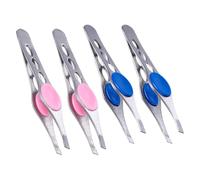 Cabilock 4pcs Tweezer Set Stainless Steel Precision Tweezers Precise Eyebrow Clamps Beauty Tools for Eyebrows Splinter Ingrown Hair Removal