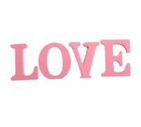 Cabilock 4pcs Valentine Wooden Love Ornaments Smooth Surface Sturdy Wood Decorative Letters for Wedding Anniversary Home Decor Photography Props