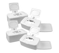 Cabilock 4pcs Wet Wipes Storage Box White Wipes Dispenser for Bathroom Holder Reusable Reusable Reusable Tissue Box Refillable Container Refillable Tissue Storage Home Supplies