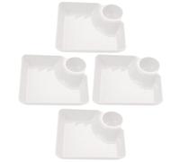 Cabilock 4pcs White Pp Side Dish Serving Tray with Modern Elegant Design, Sturdy Veggie Tray for Restaurant and Home Use, Serving Platter for Parties and Everyday Meals