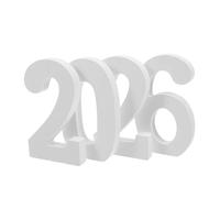 Cabilock 4pcs White Wooden Numbers Rustic Numeric Standing Ornaments for Party Graduation Bridal Shower Elegant Minimalist Table Decoration Wood Craft Display