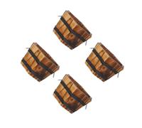 Cabilock 4pcs Wooden Barrel Planter Small Rustic Coffee Pot for Succulents