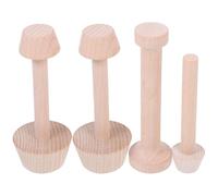 Cabilock 4pcs Wooden Egg Tart Tamper: Double Side Pastry Dough Pusher Mold Pastry Tools for DIY Cake Making Pasta Cheesecakes Dessert Kitchen Bakeware