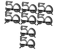 Cabilock 4sets 50th Birthday Glasses Number 50 Molding Eyewear Glitter Frame Novelty Lightweight Plastic Safe Edges 2pairs*4