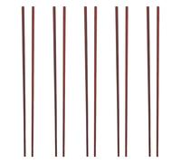 Cabilock 5 Pairs Red Sandalwood Chopsticks Heat Long Wooden Cooking Utensils Non-Slip Grip for Hot Pot Camping Home Office Picnic Use