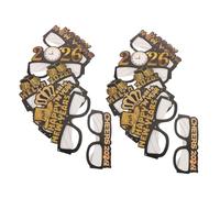 Cabilock 5 Sets Glitter Paper Eyeglasses Lightweight Year Eve Party Photo Props Festive Disposable Glasses for Nye Decorations and Celebration Supplies