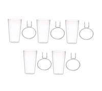 Cabilock 5 Sets Pegboard Cups with Hooks Kit Transparent Cup Holders for Organization for Storing Items Like Scissors and Pencils Versatile for Kitchens Offices and More
