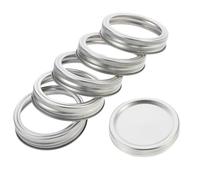 Cabilock 50 Sets Mouth Canning Jar Lids Split Tinplate Covers Silver Seal Rings Airtight Food Storage Caps Dishwasher Safe for Mason Jars