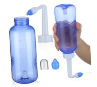 Cabilock 500ml Nasal Cleaning Bottle for and Adults, Plastic Material, Upside Down Use, 2 Nozzles for Nasal Irrigation at Home