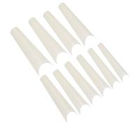 Cabilock 500pcs French Style Fake Nail Tips Long Nail Tips Easy to Trim Nice Holding The Color Natural Long Design Valentine's Day with Optional Stickers