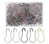Cabilock 500pcs Metal Safety Pins 21mm Small Gourd Shaped Bulb Pins for Sewing Embroidery and Special Occasions, Iron Material with Convenient Portability and Versatile Craft Utility,