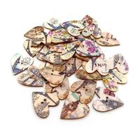 Cabilock 50pcs 25mm Round Wood Buttons with Eiffel Tower and Heart Shape Pattern, 2 Hole Decorative Buttons for Sewing and Scrapbook DIY Crafts Random Color