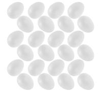 Cabilock 50pcs 6cm White Polystyrene Foam Eggs DIY Easter Craft Kit for Party Decorations Blank Easter Egg Shape Decor for Art Projects and Decorating