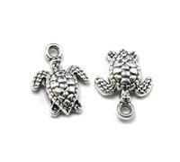 Cabilock 50pcs Alloy Sea Turtle Charm Pendants for Jewelry Making with Fine Workmanship and Stylish Design, for Keyring and Anklet Accessories