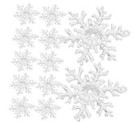 Cabilock 50pcs Christmas Tree Snowflake Pendant Decorations Transparent White Hanging Ornaments for Xmas Holiday Party Theme Birthday Decor