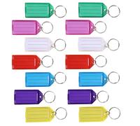 Cabilock 50pcs Colourful Plastic Key Tags with Hard Polypropylene Label Window and Metal Key Rings for Identifying Different and Organizing Reusable Name Tags for Color Assorted Style