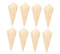 Cabilock 50pcs Disposable Biodegradable Wooden Ice Cream Packing Cones 6.0cm x 8.0cm Eco-friendly Candy Cone Cups for Party and Catering