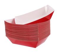 Cabilock 50PCS Disposable Paper Food Trays for Parties Portable Popcorn Boats in Vibrant Red Multipurpose Snack Holders for Hot Dogs Fries Chicken Convenient for Carnivals and Outdoor