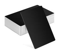 Cabilock 50pcs DIY Name Cards Metal Cards Black Professional Stylish Reliable Versatile Use Engravable Business Owners Professionals