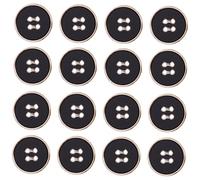 Cabilock 50pcs Gold-Edged Round Resin Buttons Overcoat Fasteners for Ladies Wind Coats Jackets Sewing Clothes Accessories Smooth Design
