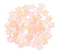 Cabilock 50Pcs Gradient Cherry Blossom Floral Spacer Beads Glass Five-Petal Flower for DIY Handmade Necklace and Bracelet Making