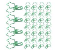 Cabilock 50Pcs Green Metal Star Paper Clips 1.38 Inch Mini Binder Clips for Office and School Supplies, Hollow Star Shaped Paper Organizers for Document Sorting and Craft Projects