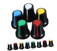 Cabilock 50pcs Guitar Potentiometer Knobs Inner Plastic Bass Volume Caps with Red Yellow White Green Blue for Electric Guitar Tone Control Replacement