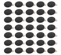 Cabilock 50pcs Mini Wooden Chalkboard Clips, Black Round Message Memo Boards with Clips for Office, School, Desk Note Holding and Presentation Use