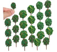 Cabilock 50pcs Miniature Scene Trees Plastic Model Trees with Realistic Texture and Vibrant Colors for Train Scenery Dollhouses Fairy Gardens and Sandbox Landscape Decoration