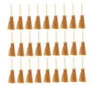 Cabilock 50pcs Miniature Witch Brooms for Dollhouses Highly Realistic Artificial Halloween Accessories Lightweight Mini Whisk Brooms for Seasonal Decor Hanging Ornaments Micro Landscape