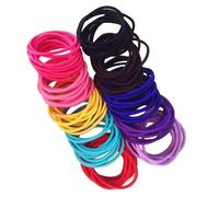 Cabilock 50pcs Nylon Ponytail Holders Hair Ties High Elasticity Rubber Bands for Adults Mixed Colors Stretchy No Metal Hair Bands for Braids and Hairdos