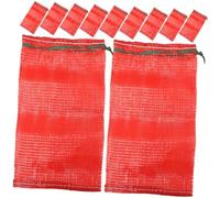 Cabilock 50pcs Red Mesh Produce Bags with Drawstring Tear-Resistant Agricultural Vegetable Storage for Onion Potato Garlic Fruit Large Capacity Organizing Sacks for Home Kitchen Farm Use