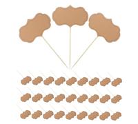 Cabilock 50pcs Reusable Writable Food Tags for Buffet Table Kraft Paper Cheese Markers with Toothpick Flags Handwriting Labels for Party Wedding Restaurant Menu Price Signs