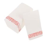 Cabilock 50pcs Rose Gold Printed Disposable Paper Napkins for Wedding Party, Square Tableware Serviettes for Dinner, Beverage, and Dessert Use