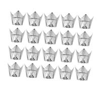 Cabilock 50pcs Silver Tulip Cake Paper Cups Muffin Baking Liners Heat-Resistant Cupcake Holders for Home Party Wedding Shower Cake Accessories