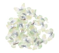 Cabilock 50pcs Simulation Butterfly Clip Hair Clips Pins Women Hair Accessories Butterfly Barrettes Tulle Headwear Small Artificial Light Green
