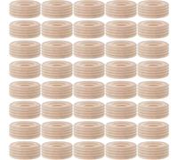 Cabilock 50pcs Smooth Wooden Wheels for DIY Car Models Handmade Craft Supplies for Teaching Stem Projects and Miniature Vehicle Replacement Parts