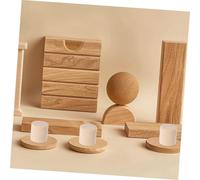 Cabilock 50pcs Solid Wood Craft Blocks Cylinders Unpainted Wooden Rounds for DIY Model Making Educational Science Learning Enhances Spatial Skills Natural Wood