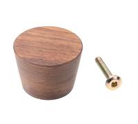 Cabilock 5cm Cone Shape Black Walnut Cabinet Knob with Strong and Stable Structure, Smooth Surface Wooden Drawer Pull Handle for Home Use, Simple Chic Design