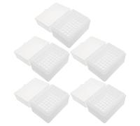 Cabilock 5pcs 200ul Pipette Tip Box Organizer, Plastic Laboratory Pipettor Tip Holder Container with Lid for Lab Tube Storage and Pipette Accessories