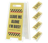 Cabilock 5pcs Acrylic Double-Sided Memo Clip Holder for Desk Cute Note Organizer with Fun Caution Signs Compact Office Decor for Men Women Coworkers Boss Birthday Christmas