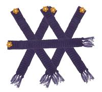 Cabilock 5Pcs Adjustable Mini Knitted Wool Scarves Dark Blue for Doll Accessories, Wine Bottle Decorations, and Miniature Craft Supplies