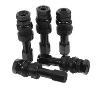Cabilock 5pcs Aluminum Alloy Car Tire Valve Stem Caps Clamp Valve Stems for Vehicle and Truck Tires Easy to Install Black Replacement Auto Accessories